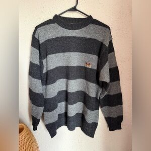United Colors Of Benetton Gray & Charcoal Striped Crewneck Sweater